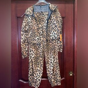 Forever21 Leopard Cropped Windbreaker in Size S with Matching Joggers in Size M